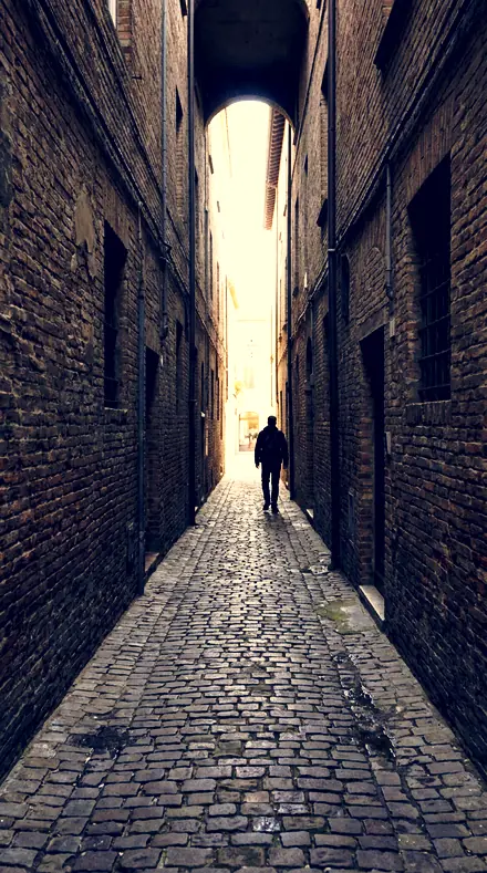 Ice Floor applied to The alley, lit warm, shaded cool