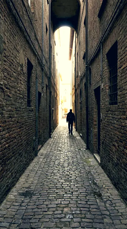 Gold Ceiling applied to The alley, lit warm, shaded cool